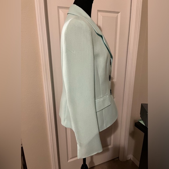Black Label Evan-Picone Aqua / Mint Green Blazer size 10 black buttons - Picture 5 of 13